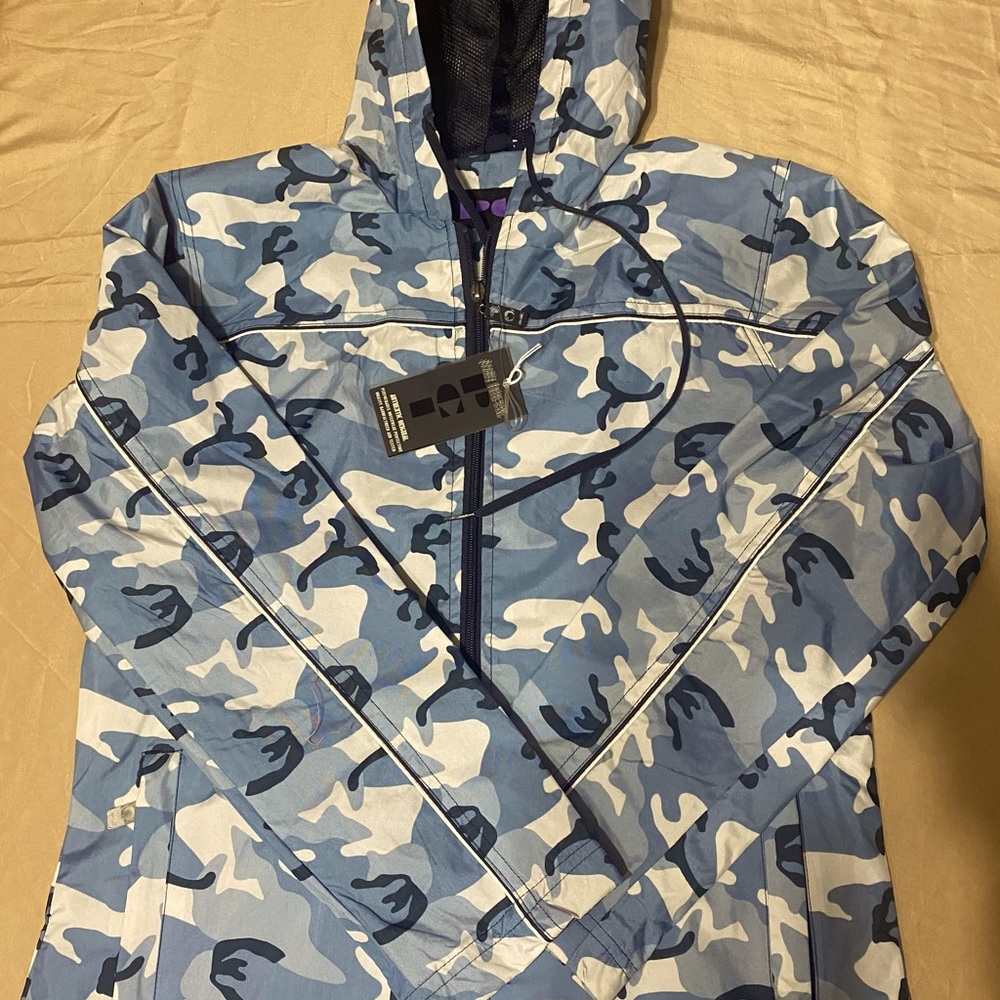 Women’s Windbreaker, Medium, Camo, Blue